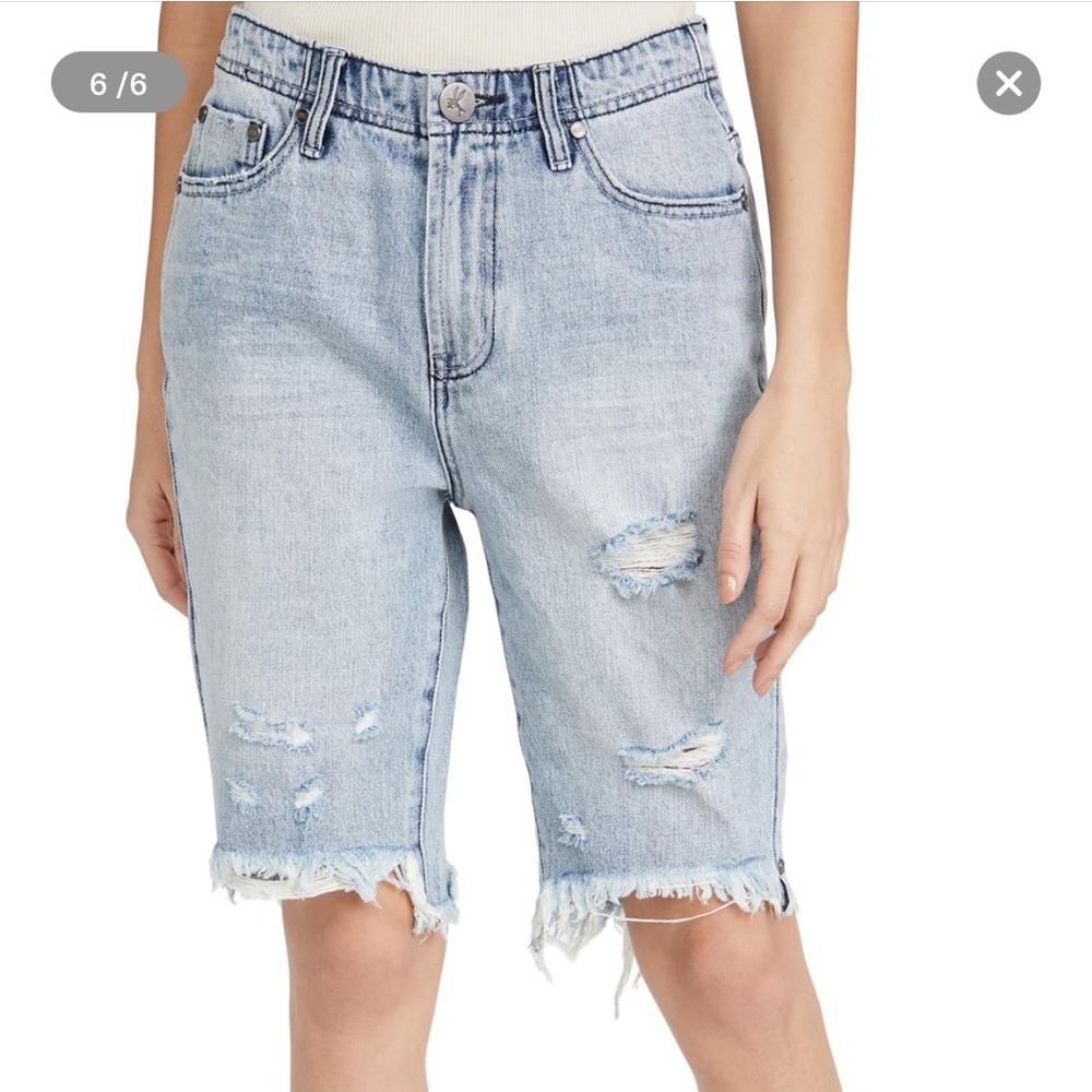 One Teaspoon Cutoff Trucker Shorts salty dog denim